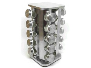 PORTA CONDIMENTO INOX COM 20 PEÇAS QUADRADO