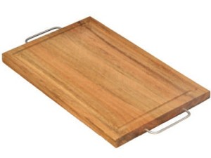 TABUA EUCALIPTO 22X36CM C/ALÇA INOX