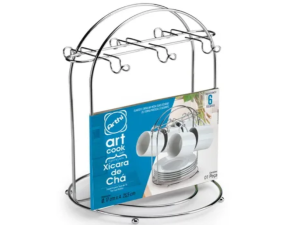 SUPORTE P/ XICARA CHA 6 LUGARES CROMADO