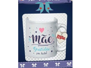 CANECA CERAMICA 320ML MAE C/CX + CHAVEIRO SORTIDO