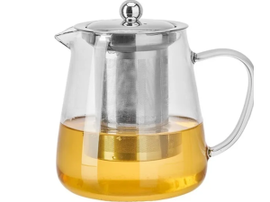CHALEIRA VIDRO 750ML C/INFUSOR INOX