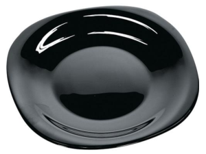 PRATO VIDRO PRETO QUADRADO 28CM OASIS