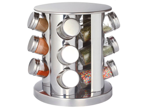 PORTA CONDIMENTO INOX C/12 REDONDO GIRATORIO