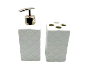 KIT 02 BANHEIRO PORCELANA QUADRADO-BRANCO