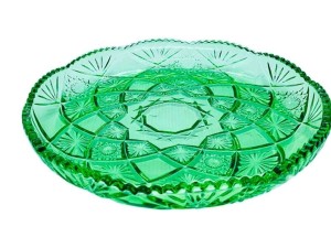 PRATO VIDRO VERDE BORDA ALTA 29CM