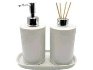 KIT 03 BANHEIRO PORCELANA C/DIFUS+BANDEJA