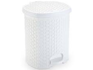 CESTO LIXO RATTAN PLASTICA 6,0L BRANCA