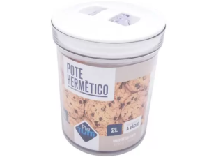 POTE ACRILICO HERMETICO 2,0L REDONDO-BRANCO