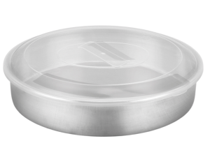 FORMA BOLO ALUMINIO 24CM C/TAMPA-PLASTICA