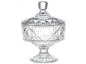 BOMBONIERE VIDRO C/PÉ 450ML 15CM