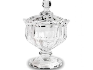 BOMBONIERE VIDRO C/PÉ 200ML 14CM