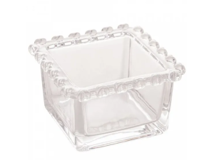 BOWL/PORTA SACHE VIDRO 8,5CM QUADRADO