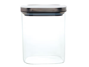 POTE VIDRO 0,8L QUADRADO TAMPA-INOX HERMETICA