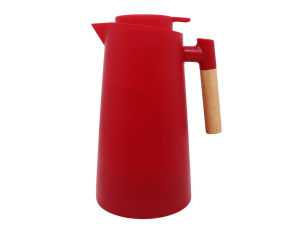 GARRAFA TERMICA 1,0L WOOD VERMELHA BOTAO