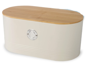 PORTA PAO LATA TAMPA-BAMBU 34X18X15CM