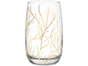 COPO VIDRO 350ML TROPER RAMOS OURO