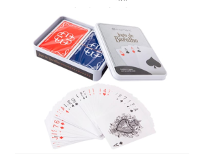 KIT 02 BARALHO CX METALICA