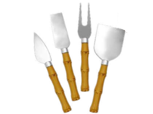 JOGO 4 FACA P/QUEIRO CABO-BAMBU