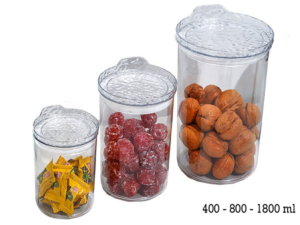 JOGO 3 POTE ACRILICO TP-HERMETICA REDONDO