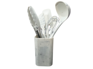 KIT 7 UTENSILIOS SILICONE C/SUP MARMORE IVORY