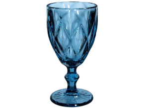 JOGO 6 TACA VIDRO 325ML DIAMOND AZUL