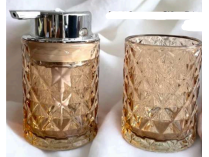 KIT 02 BANHEIRO VIDRO DIAMOND AMBAR