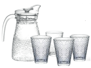 JOGO 5PC REFRESCO VIDRO 1050ML/245ML