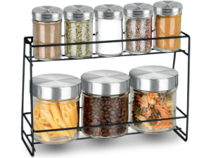 PORTA CONDIMENTO VIDRO C/8+SUP ARAMADO