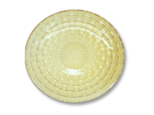 PRATO VIDRO 20CM AMBAR DOURADA