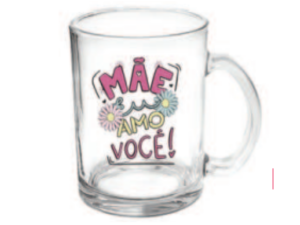 CANECA VIDRO 330ML ESTAMPAS 