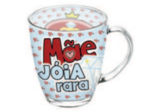 CANECA VIDRO 380ML ESTAMPAS 