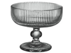 JOGO 6 TACA VIDRO 300ML SOBREMESA RAYE CINZA