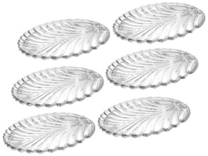 JOGO 6 PRATO VIDRO FOLHA 290ML CRISTAL