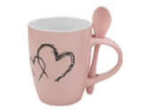 CANECA CER 340ML C/COLHER 2-CORACAO