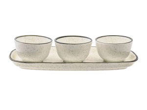 JOGO 3 BOWL C/BANDEJA PORCELANA BRISA 32CM 200ML