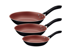 KIT 03 FRIGIDEIRA ALUM LINZ PRETA/VERMELHA