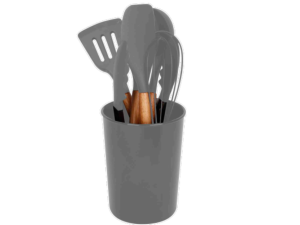 KIT UTENSILIOS 07PC SILICONE CINZA