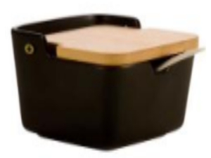 SALEIRO CERAMICA 300ML PRETO TP-BAMBU