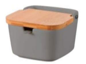 SALEIRO CERAMICA 300ML CINZA TP-BAMBU