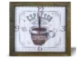 RELOGIO PAREDE 27CM QUADRADO MADEIRA