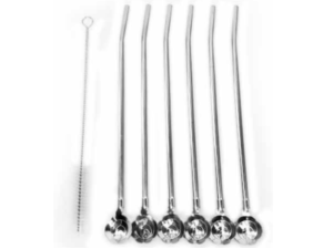 KIT 6 COLHER CANUDO 22CM + ESCOVA