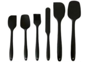 KIT 6 UTENSILIOS SILICONE VERM/PRETO