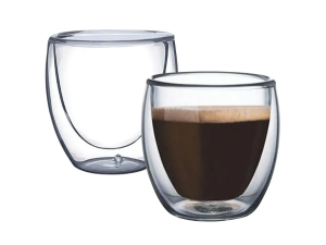 JOGO 2 COPO VIDRO 100ML PAREDE DUPLA