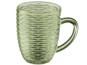 JOGO 4 CANECA VIDRO 290ML RATAN VERDE