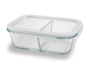 POTE VIDRO TP-HERMETICA RETANGULAR 640ML C/DIVISAO