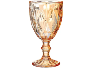 JOGO 6 TACA VIDRO 265ML DIAMOND AMBAR