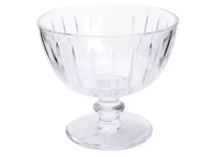 JOGO 6 TACA VIDRO 340ML SOBREMESA C/PÉ