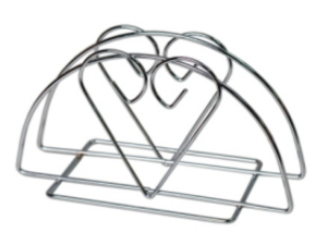 PORTA GUARDANAPO CROMADO 13X07CM CORACAO