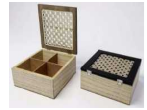 CAIXA P/CHA MDF 04-DIVISOES 17X17X07CM