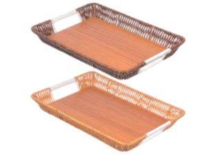 BANDEJA MDF 34X24CM RETAN ALCA METAL